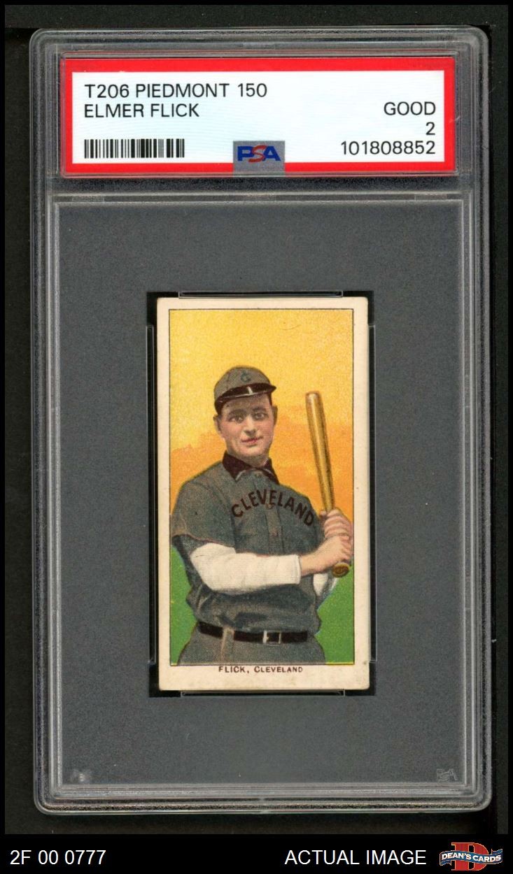 1909 T206 Elmer Flick Naps (Indians) HOF PSA 2 - GOOD