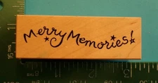 PSX Designs C-3057 MERRY MEMORIES Christmas Rubber Stamp Saying