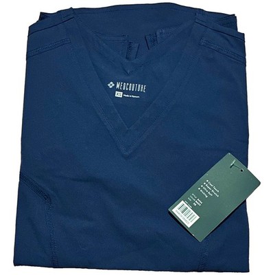 Med Couture Women's Medical Scrub Top V-Neck Solid Navy XS Polyester 8434