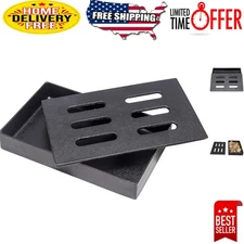 8-Inch Cast Iron Smoker Box for Gas and Electric Grills - Flavorful BBQ Awaits