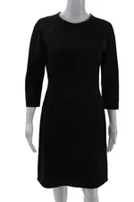 Narciso Rodriguez Womens Wool Long Sleeve Zippered Pencil Dress Brown Size 4