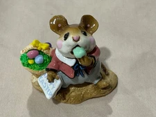 Wee Forest Folk RETIRED M-160 Mousey's Easter Basket (RETIRED)