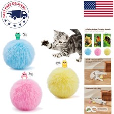 Engaging Cat Toy Balls with Catnip - 3 Pack of Fluffy Interactive Toys