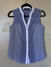 Ivanka Trump Blue Sleeveless Top Size M