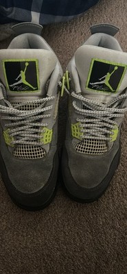 Jordan Air Jordan 4 Retro SE Neon 95 CT5342-007 Gray Neon Nubuck Mid Top Sneaker