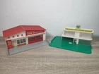 Vintage Matchbox BP Service Station MG-1 And Fire Station MF-1 Models Lesney