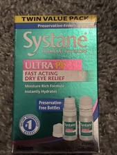Systane Ultra PF Twin Pack Eye Drops - Two 10mL 0.34 FL OZ Bottles, Exp 8/2026