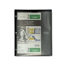 Mead FIVE STAR 2 Pocket CUSTOMIZABLE Plastic Folder Black CLEARVIEW COVER  NEW