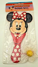 Tootsie Toy Walt Disney Minnie Mouse Paddle Ball Sealed Package Vintage 1990 New