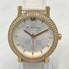 Michael Kors Corey Watch Women 38mm Gold Tone Crystals Bling MK-2985 30M 8.25"