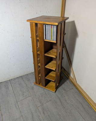 #ad #ad Napa Valley Box Wood 200 CD Storage Rotating Revolving Carousel Tower Holder A64 $153.00