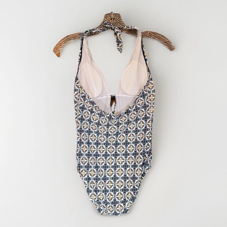 Laundry By Shelli Segal Swimsuit Women's Sz Small Blue Tile Print One Piece Boho - Image 2 of 4