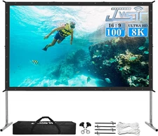 Projector Screen Indoor, 100 Inch Outdoor Movie Screen-Upgraded 3 Layers PVC 16: