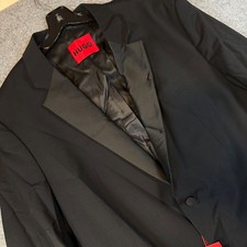 Hugo Hugo Boss Karl232E1X Men 46R Black Virgin Wool Modern Fit Tuxedo Jacket NEW