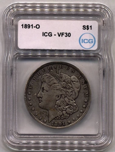 1891-O Morgan Silver Dollar $1 ICG VF30