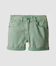 $55 Appaman Kids Girl's Green Roll Cuff Slim Fit Front Button Shorts Size 8