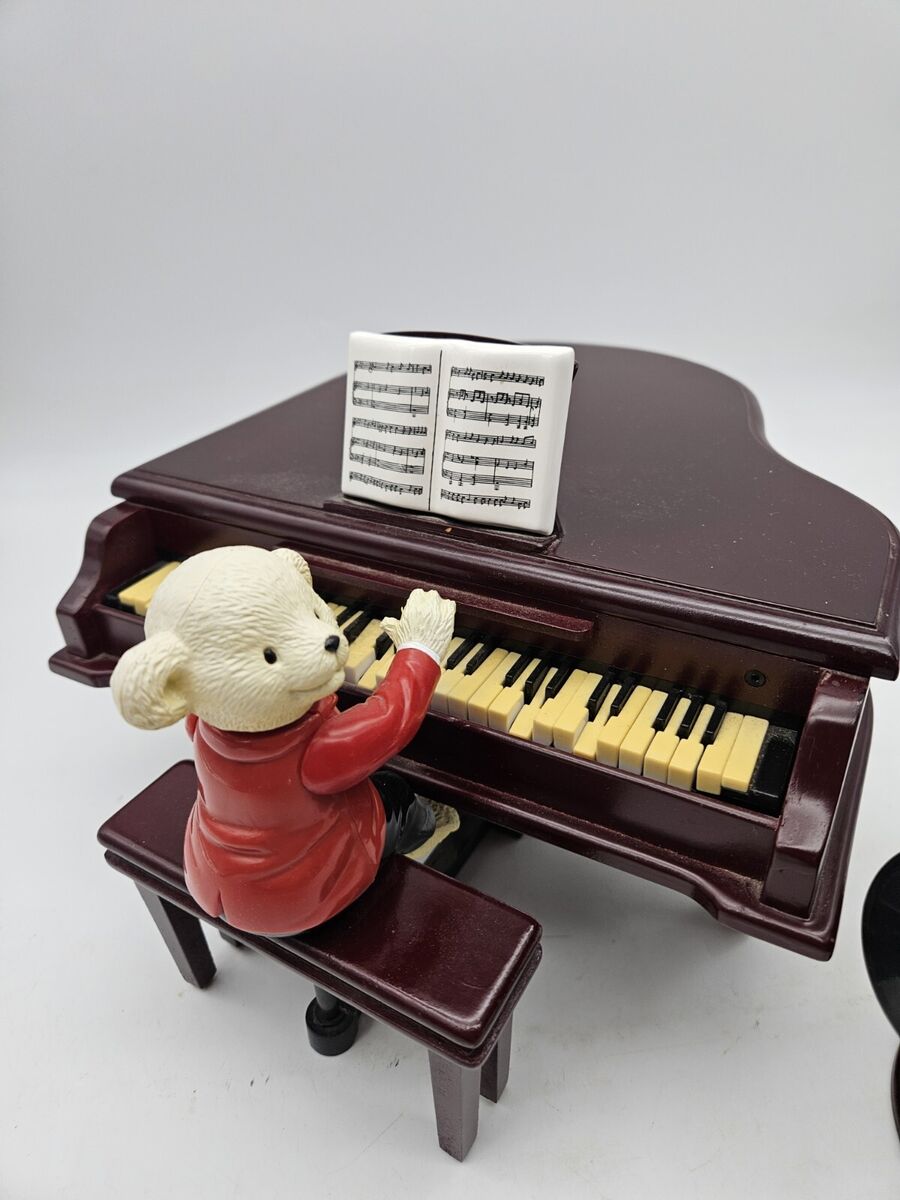 Teddy Takes Requests Piano Music Box Mr. Christmas Golden Teddy Takes Requests Piano Music Box Mr. Christmas Golden