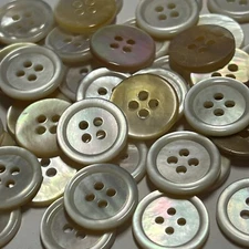 Natural Rainbow Real Mother Of Pearl MOP w/Classic Rim 13mm 18mm 4hole