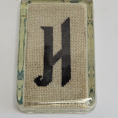 Cross Stitch ''H'' Rectangular 4  Paper Weight 