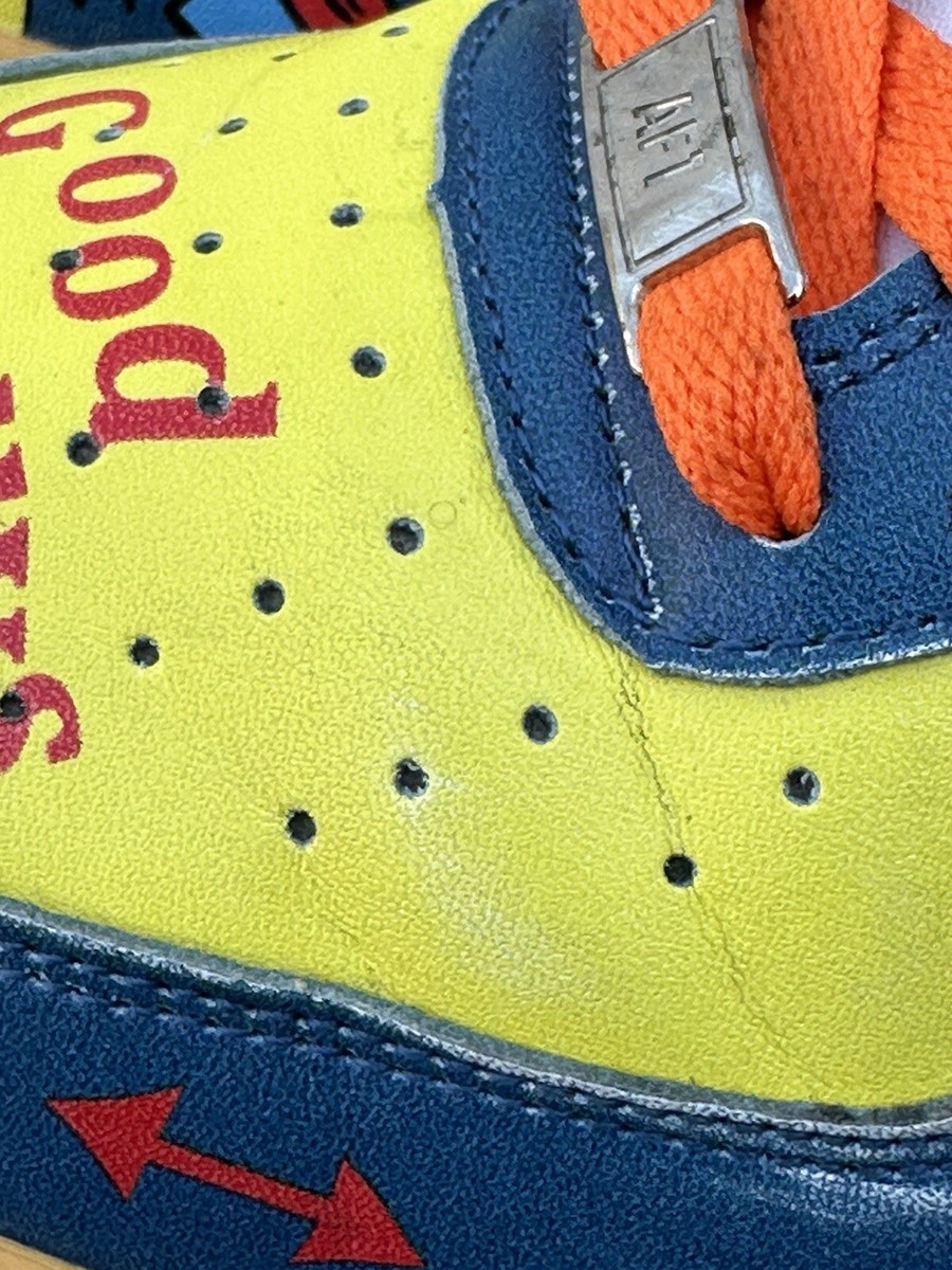 BLUE YELLOW DRIPPING BLOOD SWOOSH CUSTOM Nike AIR FORCE 1 