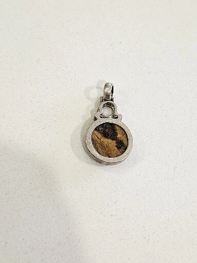 Vintage wk whitney kelly 925 Sterling Silver  Gemstone Pendant Cabachon Artisian - Image 2 of 3