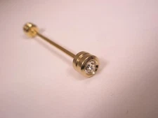 1-11/16" White Rhinestone & Gold Tone Vintage Collar Bar L413