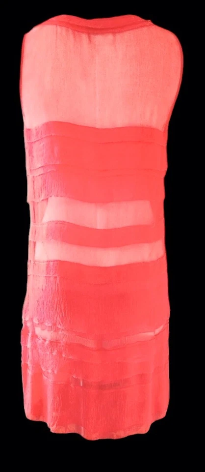 DKNY Vintage Scarlet Silk Semi Sheer Dress - US 8 - - Image 3 of 4