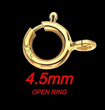 4.5mm  *****TINY*****  14k Solid Yellow Gold Spring Ring Clasp OPEN Jump Italy