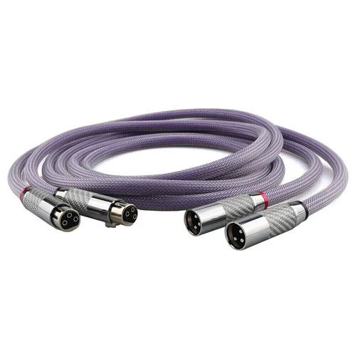 Pair 8N OCC Copper Balanced XLR Cable Carbon Fiber Plug HIFI Interconnect Cable - Picture 2 of 9