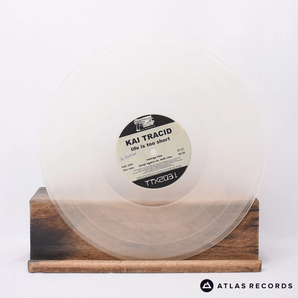 Kai Tracid Life Is Too Short Translucent 12" Single Vinyl Record - VG+/EX - Изображение 3 из 4