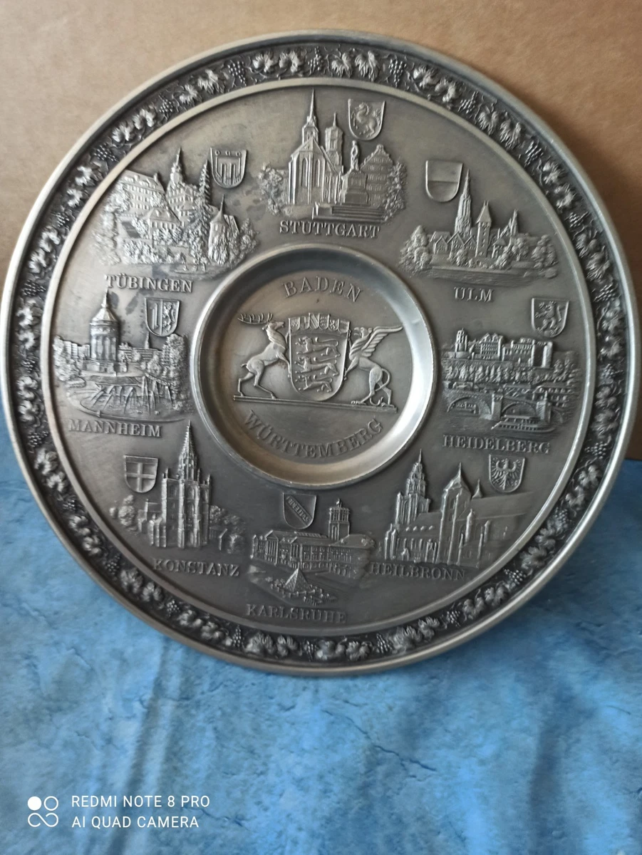 Zinn Wandteller Baden Württemberg