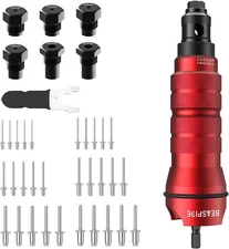 Cordless Rivet Gun Adapter - Electric Rivet Drill Adapter Kit 2.4mm-6.4mm, Riv