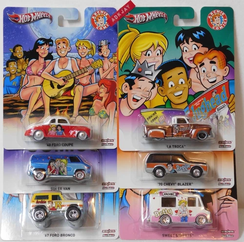Hot Wheels ~ POP CULTURE ARCHIE COMICS Complete Set of 5 Including 1 w/Red Lines