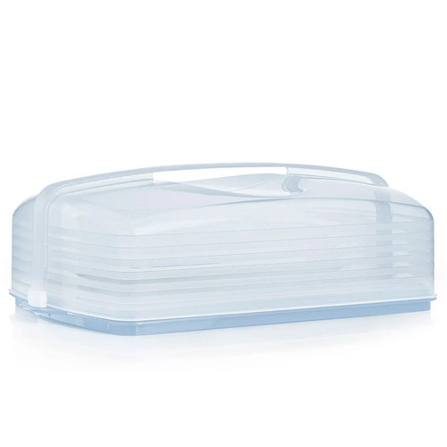 SALE! NEW!! Tupperware Rectangular CAKE TAKER , Carrier, BLUE, CUPCAKES ...