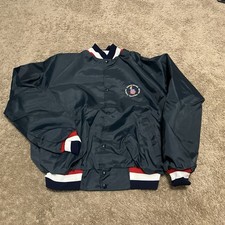 Vintage United States Olympic Jacket Mens Large Bomber Made in Usa 80s Blue
