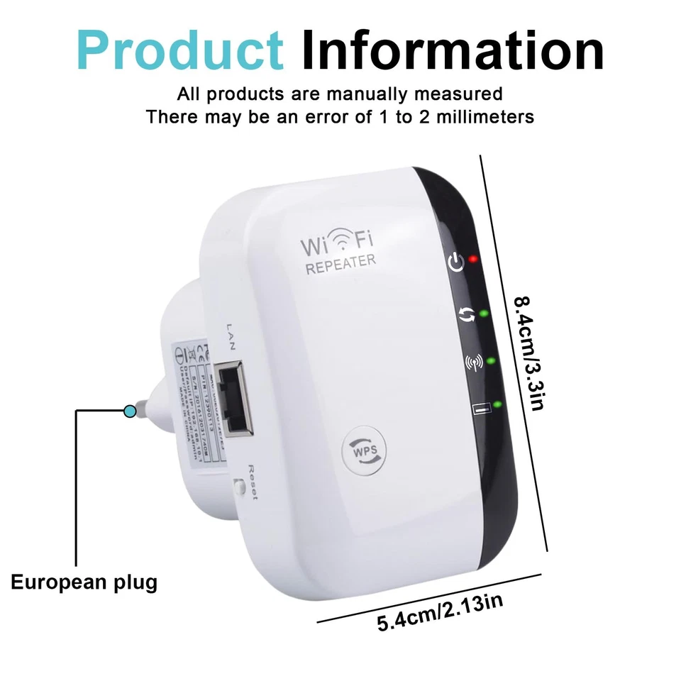 WLAN Repeater Verstärker Internet 2.4 GHz 300MbpsMit Repeater/AP Modus - Bild 3 von 4