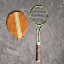 Vintage Yonex OPS Tennis Racquet Green Double Shaft W/ Leather Cover Japan