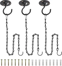 Ceiling Hooks for Hanging Plants 3 Pack - Plant Hanger Indoor Hanging Hooks Meta