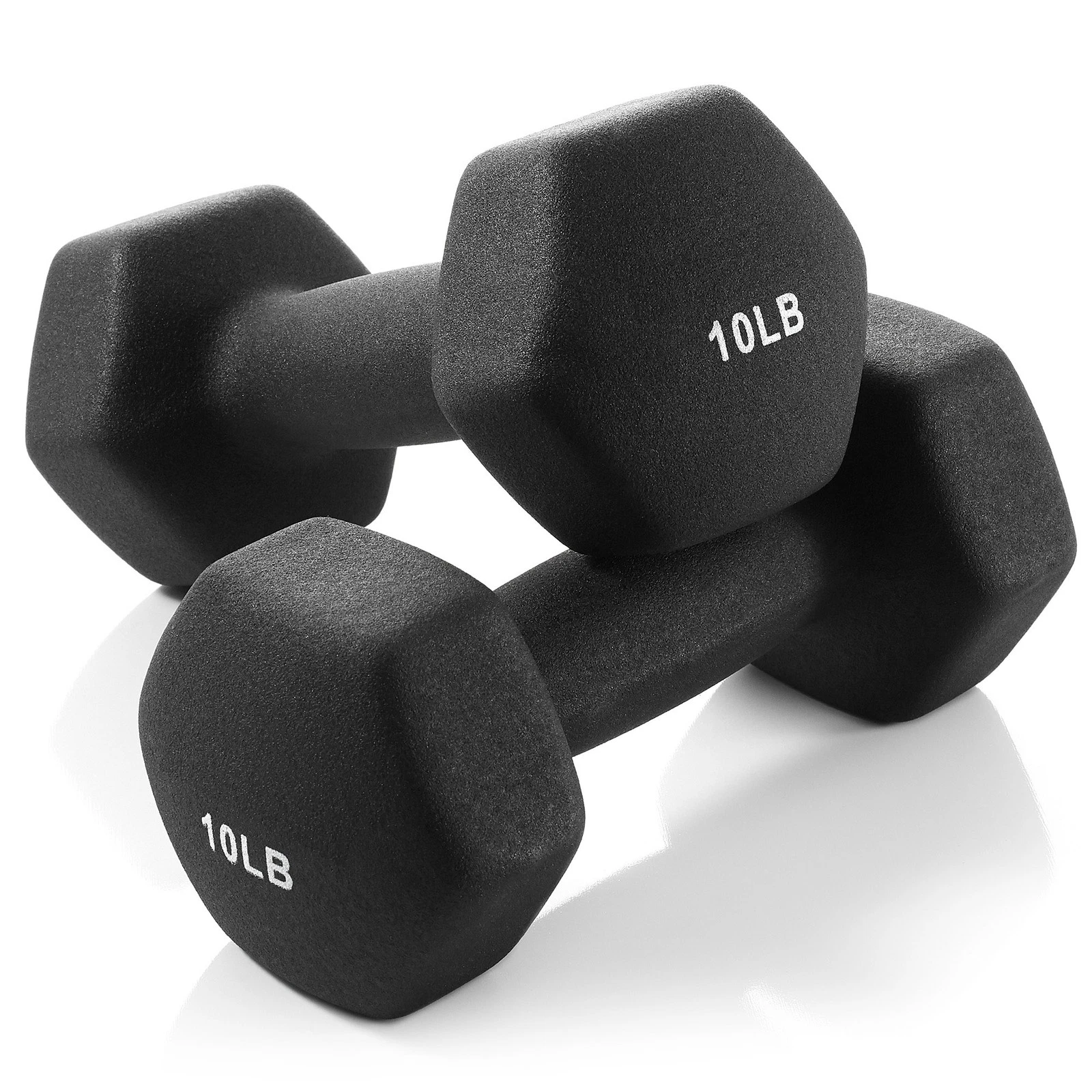 Neoprene Hex Dumbbell Weights, 10 lb Pair - 20 lb Total