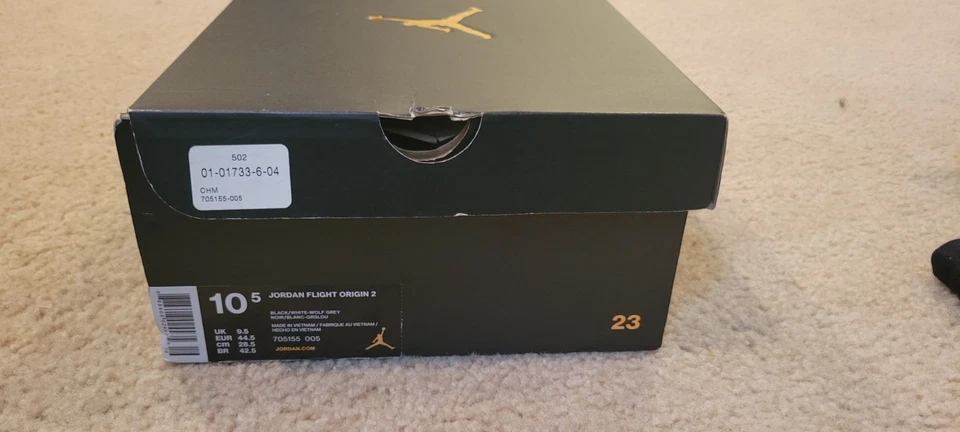 Jordan Flight Origin 2 Black/White Wolf Grey - Image 2 of 4