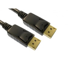 Cables Direct 3m DisplayPort Cable M-M Black DP 1.4 Locking 4K CDLDP-003LOCK