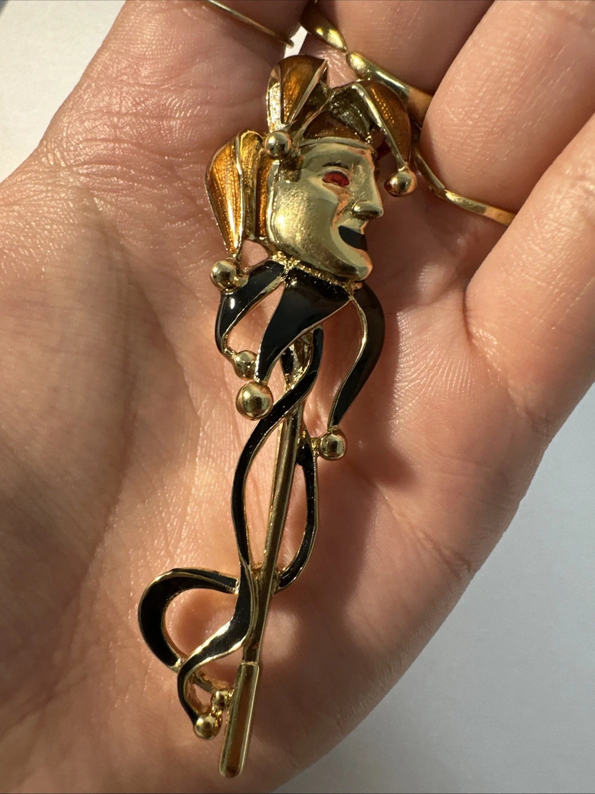 Broche Joker, Doré, Marron Et Noir, Nacré, Bijoux, Fantaisie 
