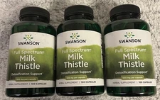 300 Caps Swanson Milk Thistle Silymarin 500 mg 3X 100 Caps Liver Kidney Health