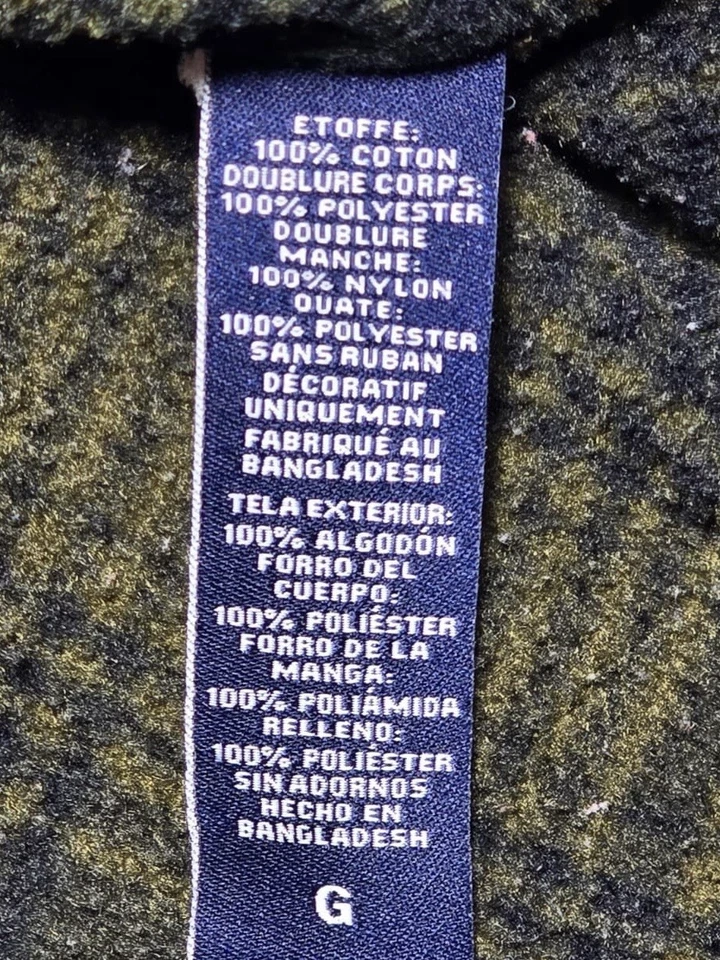 VTG Chaps RL Style Corduroy Shirt Jacket L Brown Fleece Lined Work Shacket Chore - Image 3 of 4