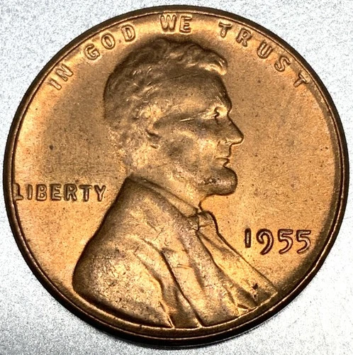 1955-P Lincoln Wheat Cent Penny 1c - BRILLIANT UNCIRCULATED (BU) - 2408