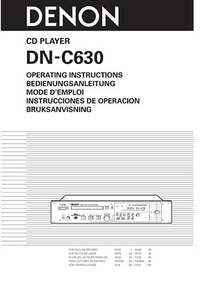 Bedienungsanleitung-Operating Instructions für Denon DN-C630 