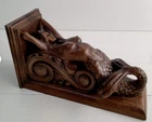 Corbel Mermaid of wood Decorative Carved Wooden Corbel 1pc Wall Hanging Decor
