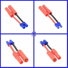 HXT 4mm Male/Female to EC2 16AWG 2inchs Cable Adapter  For RC LiPo Battery FPV