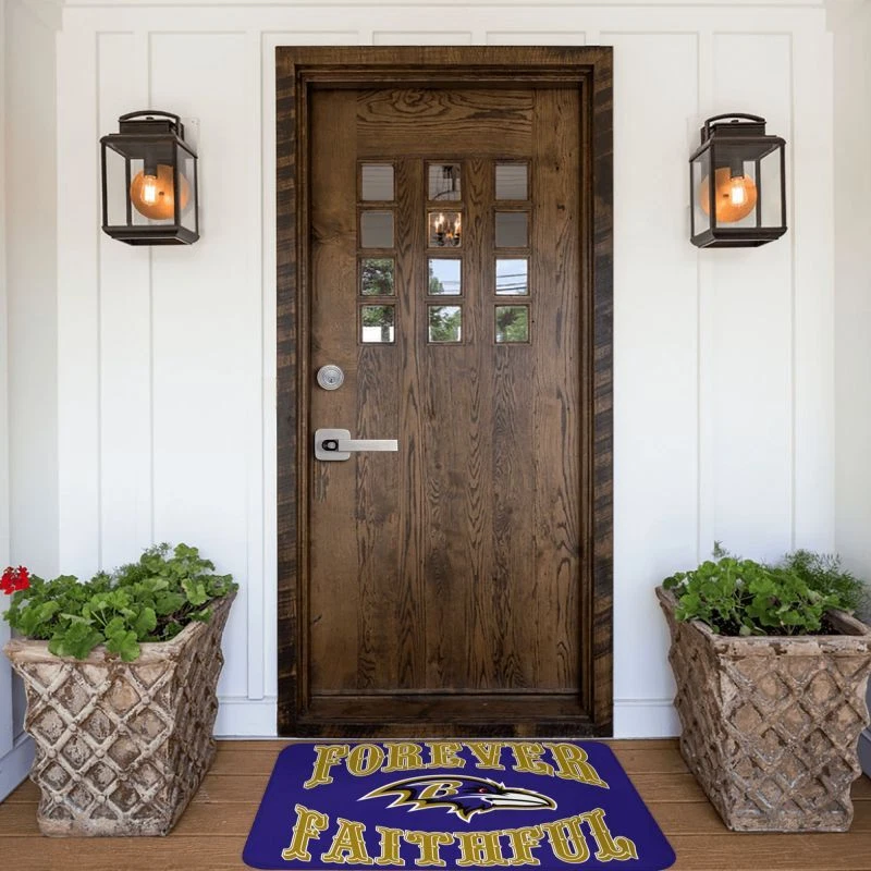 Forever Faithful Baltimore Ravens Floor Mat Decorative