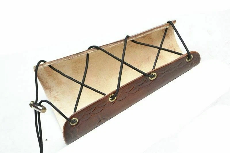 1Pcs Cow Leather Outoor Shooting Archery Arm Guard Accessory Bow Protect Brown - Image 3 of 4